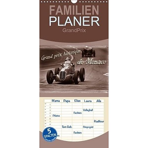 Grand Prix historique de Monaco - Familienplaner hoch (Wandkalender 2020 , 21 cm x 45 cm, hoch), Stefan Bau