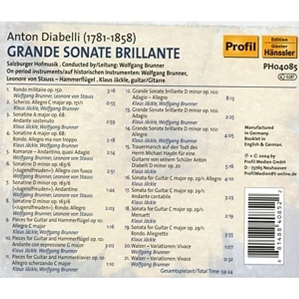 Grande Sonate Brilliante, Brunner, Salzburger Hofmusik