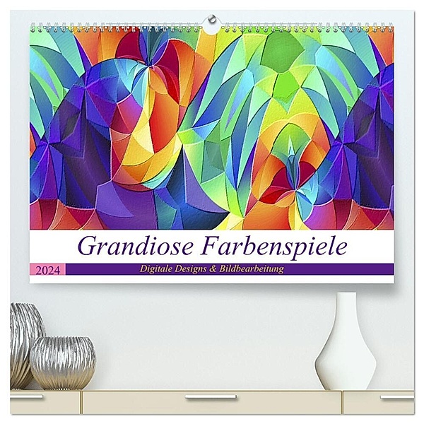 Grandiose Farbenspiele (hochwertiger Premium Wandkalender 2024 DIN A2 quer), Kunstdruck in Hochglanz, Ina Schubert