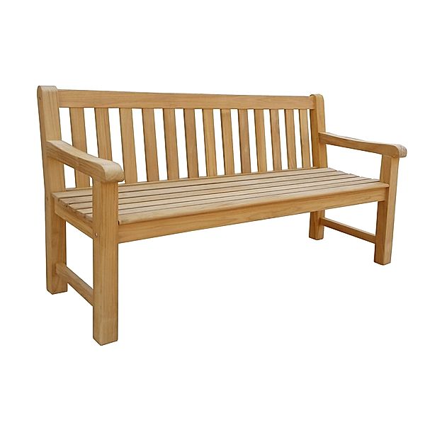 Grasekamp Gartenbank Teak 150cm Gartenmöbel Holzbank Sitzbank Parkbank