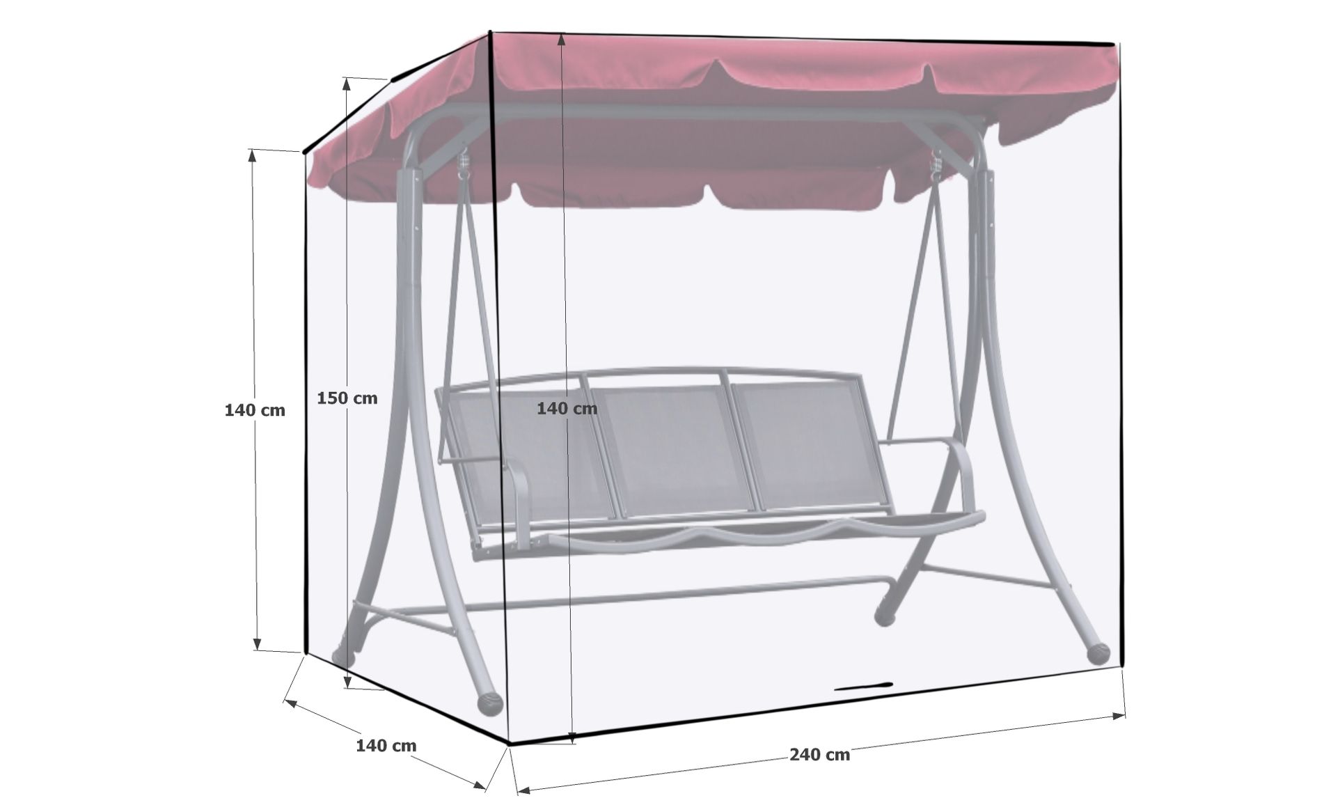 Grasekamp Schutzhülle Gartenschaukel 240x140x145cm Italia Weiß Schutzhaube Abdeckung  Hollywoodschaukel | Weltbild.de