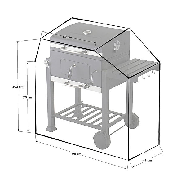 Grasekamp Schutzhülle Grillabdeckung zu El Fuego  Ontario Grill BBQ 300D Polyester Schwarz