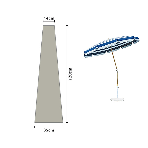 Grasekamp Schutzhülle Sonnenschirm Länge 120 cm  Plane Schutzhaube Weiß