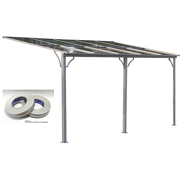 Grasekamp Terrassendach Hardtop 450x300cm Verona  mit Anti Dust Filterband Set  Doppelstegplatten Polycarbonat