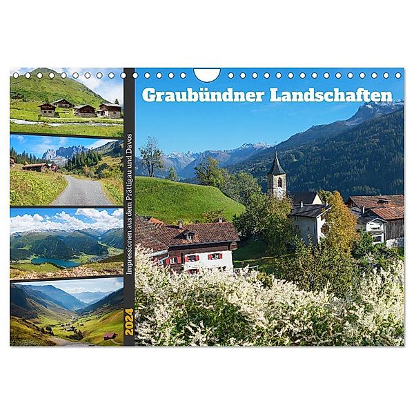 Graubündner Landschaften 2024 (Wandkalender 2024 DIN A4 quer), CALVENDO Monatskalender, SusaZoom