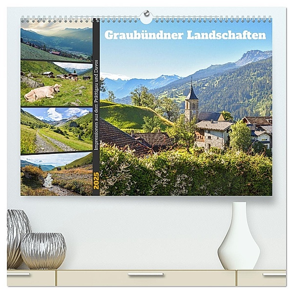 Graubündner Landschaften (hochwertiger Premium Wandkalender 2025 DIN A2 quer), Kunstdruck in Hochglanz, Calvendo, SusaZoom