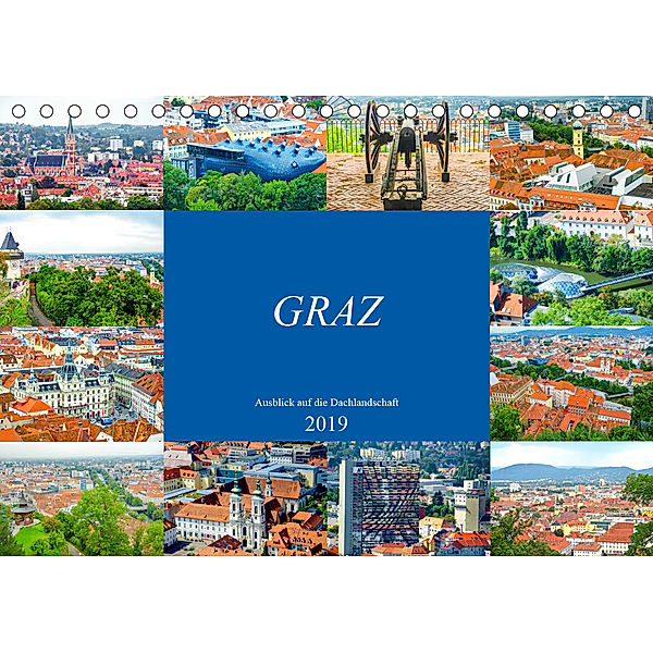 Graz - Ausblick auf die Dachlandschaft (Tischkalender 2019 DIN A5 quer), Nina Schwarze