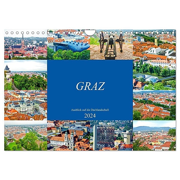 Graz - Ausblick auf die Dachlandschaft (Wandkalender 2024 DIN A4 quer), CALVENDO Monatskalender, Nina Schwarze
