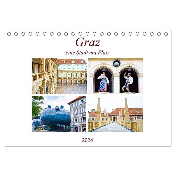 Graz - eine Stadt mit Flair (Tischkalender 2024 DIN A5 quer), CALVENDO Monatskalender, Nina Schwarze