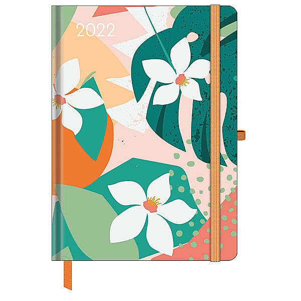 GreenLine Diary Floral 2022 - Buchkalender - Taschenkalender - 16x22