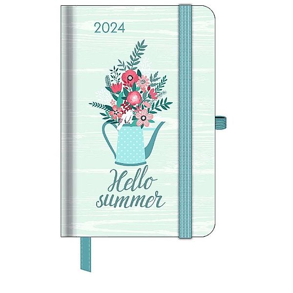 GreenLine Diary Happy Vibes 2024 - Buchkalender - Taschenkalender - 10x15