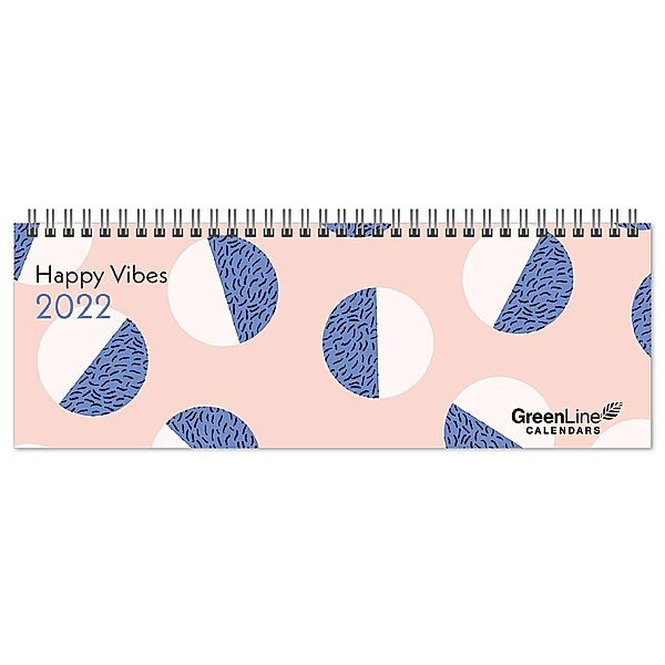 GreenLine Happy Vibes 2022 - Tischquerkalender - Tischkalender - 29,7x10,5