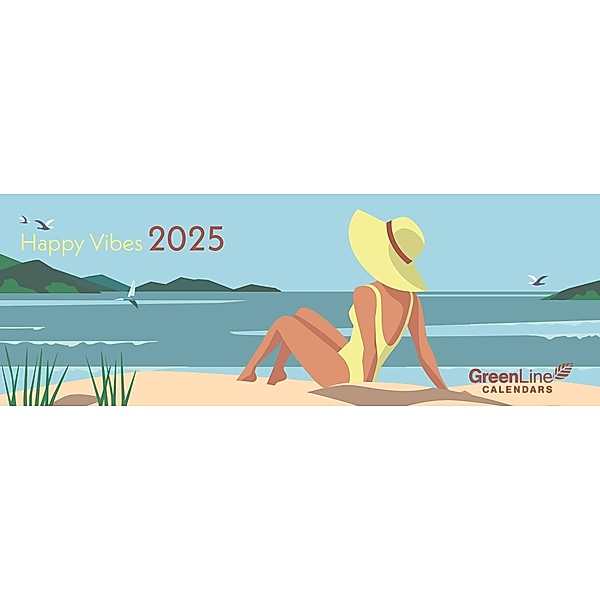 GreenLine Happy Vibes 2025 - Tischquerkalender - Tischkalender - 29,7x10,5