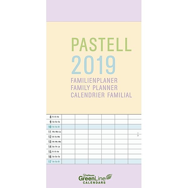 GreenLine Pastell 2019 Familienplaner