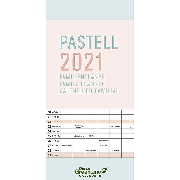 GreenLine Pastell 2021 Familienplaner