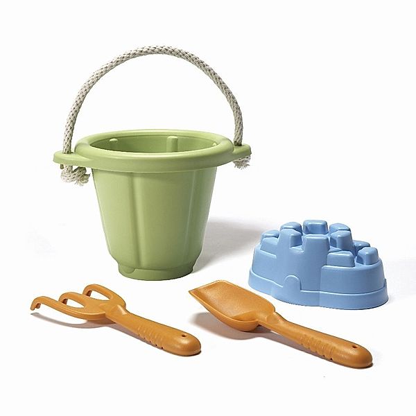 Carletto Deutschland, GREENTOYS GREENTOYS - Sandspielzeug mit grünem Eimer 4 Teile