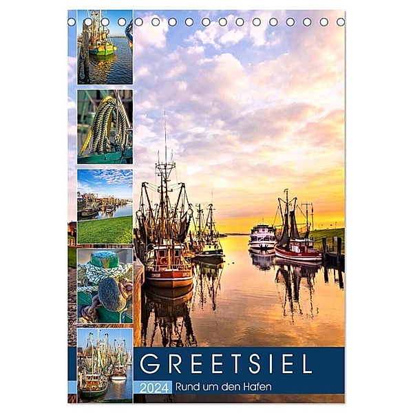 GREETSIEL Rund um den Hafen (Tischkalender 2024 DIN A5 hoch), CALVENDO Monatskalender, Andrea Dreegmeyer