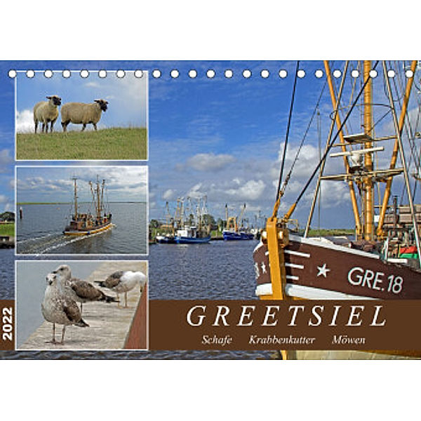 GREETSIEL - Schafe - Krabbenkutter - Möwen (Tischkalender 2022 DIN A5 quer), Gisela Braunleder