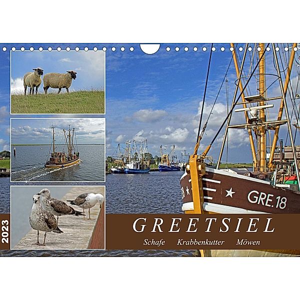 GREETSIEL - Schafe - Krabbenkutter - Möwen (Wandkalender 2023 DIN A4 quer), Gisela Braunleder