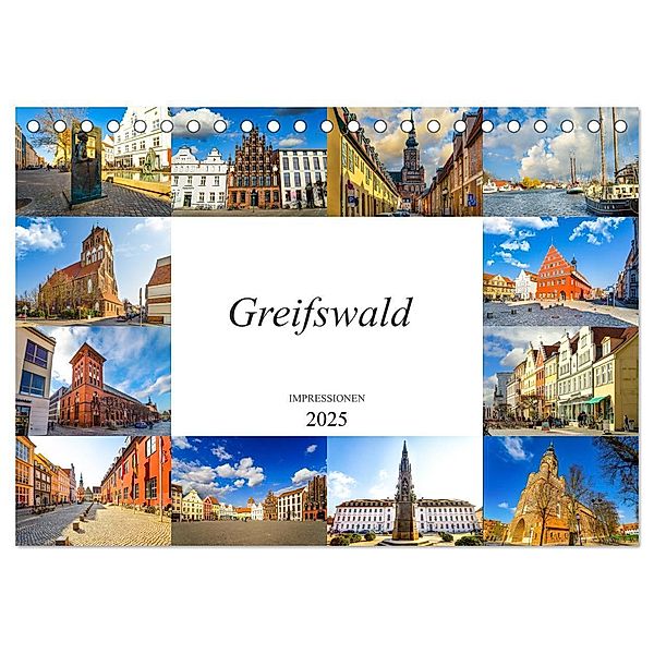 Greifswald Impressionen (Tischkalender 2025 DIN A5 quer), CALVENDO Monatskalender, Calvendo, Dirk Meutzner