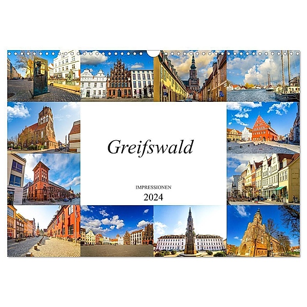 Greifswald Impressionen (Wandkalender 2024 DIN A3 quer), CALVENDO Monatskalender, Dirk Meutzner