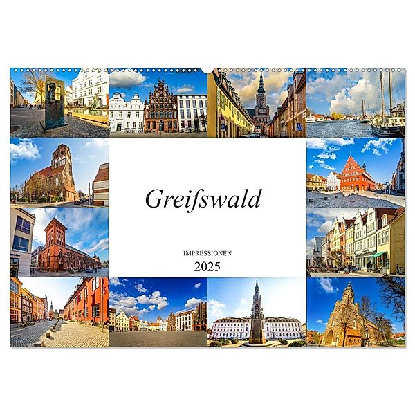 Greifswald Impressionen (Wandkalender 2025 DIN A2 quer), CALVENDO Monatskalender, Calvendo, Dirk Meutzner