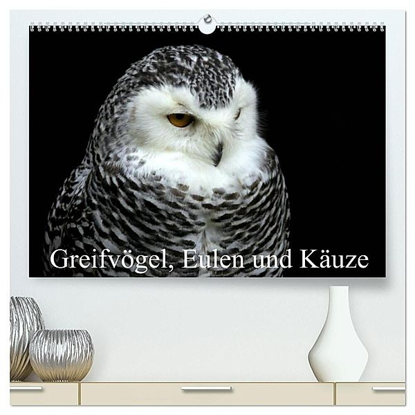 Greifvögel, Eulen und Käuze (hochwertiger Premium Wandkalender 2025 DIN A2 quer), Kunstdruck in Hochglanz, Calvendo, Arno Klatt