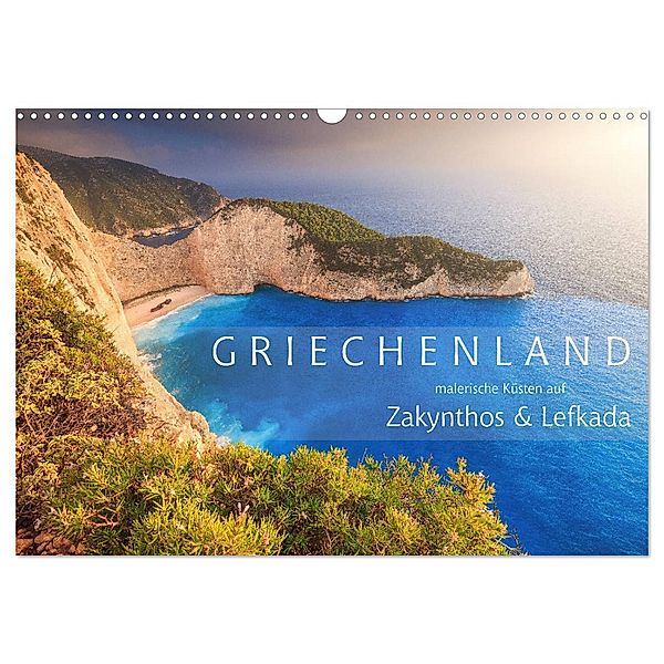 Griechenland - Malerische Küsten auf Zakynthos und Lefkada (Wandkalender 2024 DIN A3 quer), CALVENDO Monatskalender, Patrick Rosyk