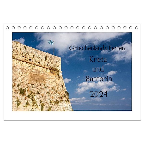 Griechenlands Perlen Kreta und Santorin (Tischkalender 2024 DIN A5 quer), CALVENDO Monatskalender, Katrin Streiparth