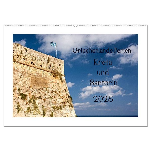 Griechenlands Perlen Kreta und Santorin (Wandkalender 2025 DIN A2 quer), CALVENDO Monatskalender, Calvendo, Katrin Streiparth