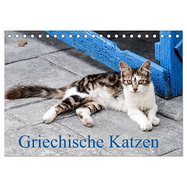 Griechische Katzen (Tischkalender 2024 DIN A5 quer), CALVENDO Monatskalender, Christine Lumplecker
