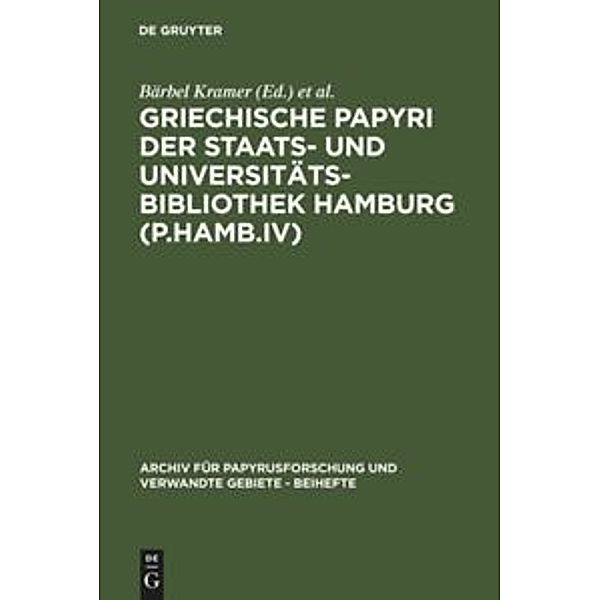 Griechische Papyri der Staats- und Universitätsbibliothek Hamburg (P.Hamb.IV)