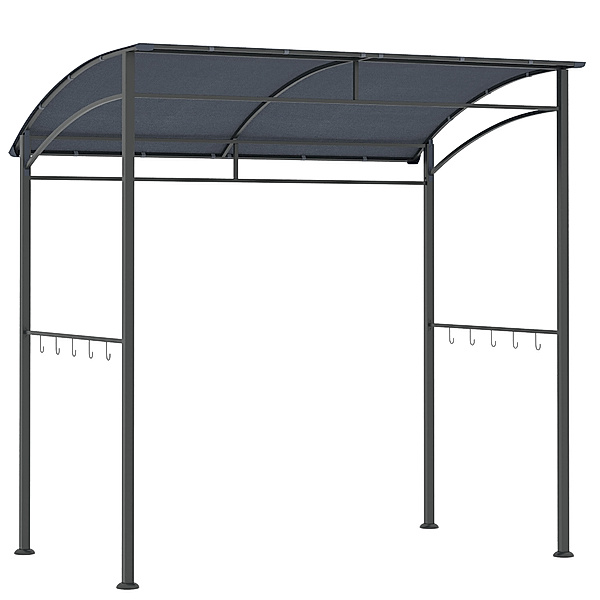 Grillpavillon mit Dach grau (Farbe: grau)