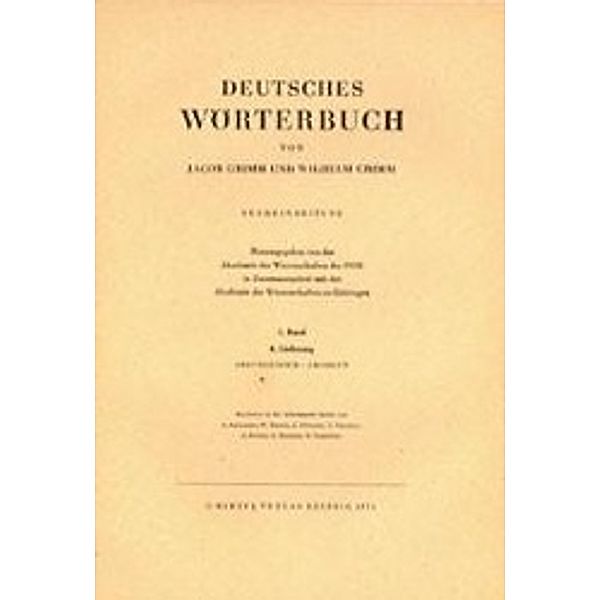 Grimm, J: Grimm, Dt. Wörterbuch 1. Band 6. Lieferung, Jacob Grimm, Wilhelm Grimm