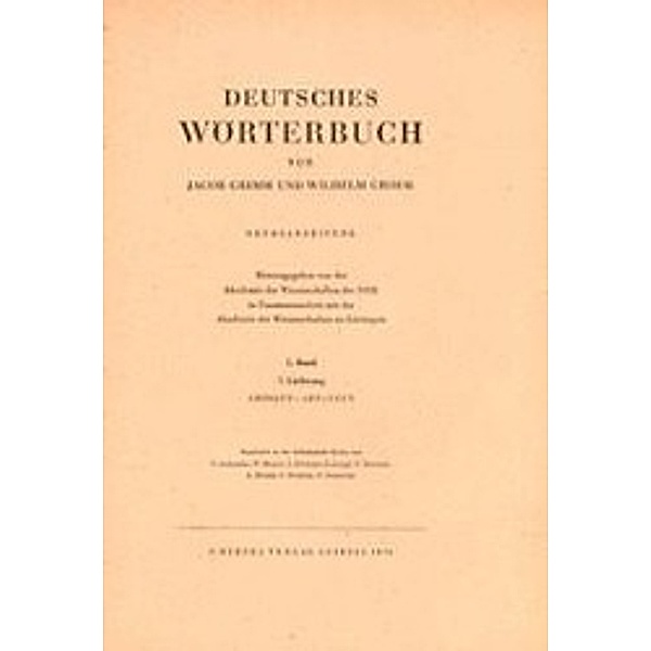 Grimm, J: Grimm, Dt.  Wörterbuch 1. Band 7. Lieferung, Jacob Grimm, Wilhelm Grimm