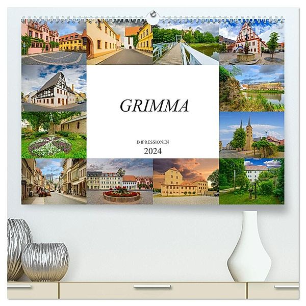 Grimma Impressionen (hochwertiger Premium Wandkalender 2024 DIN A2 quer), Kunstdruck in Hochglanz, Dirk Meutzner