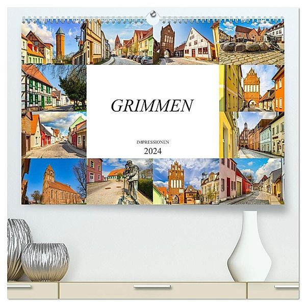 Grimmen Impressionen (hochwertiger Premium Wandkalender 2024 DIN A2 quer), Kunstdruck in Hochglanz, Dirk Meutzner