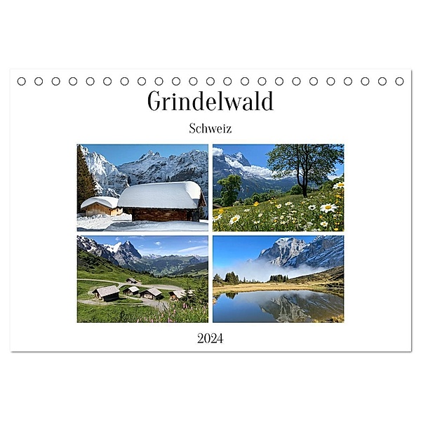 Grindelwald - Jungfrauregion Schweiz (Tischkalender 2024 DIN A5 quer), CALVENDO Monatskalender, Franziska André-Huber www.swissmountainview.ch