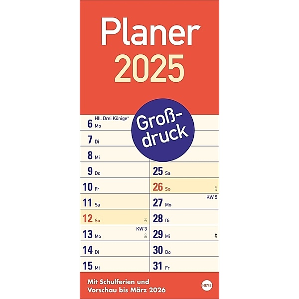 Großdruck Planer 2025