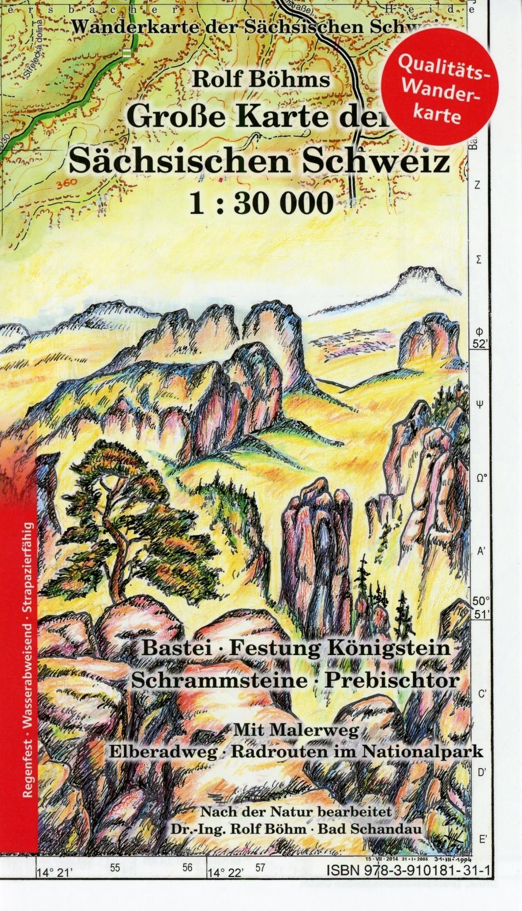 Regenfest 30 000 Große Karte der Sächsischen Schweiz 1 