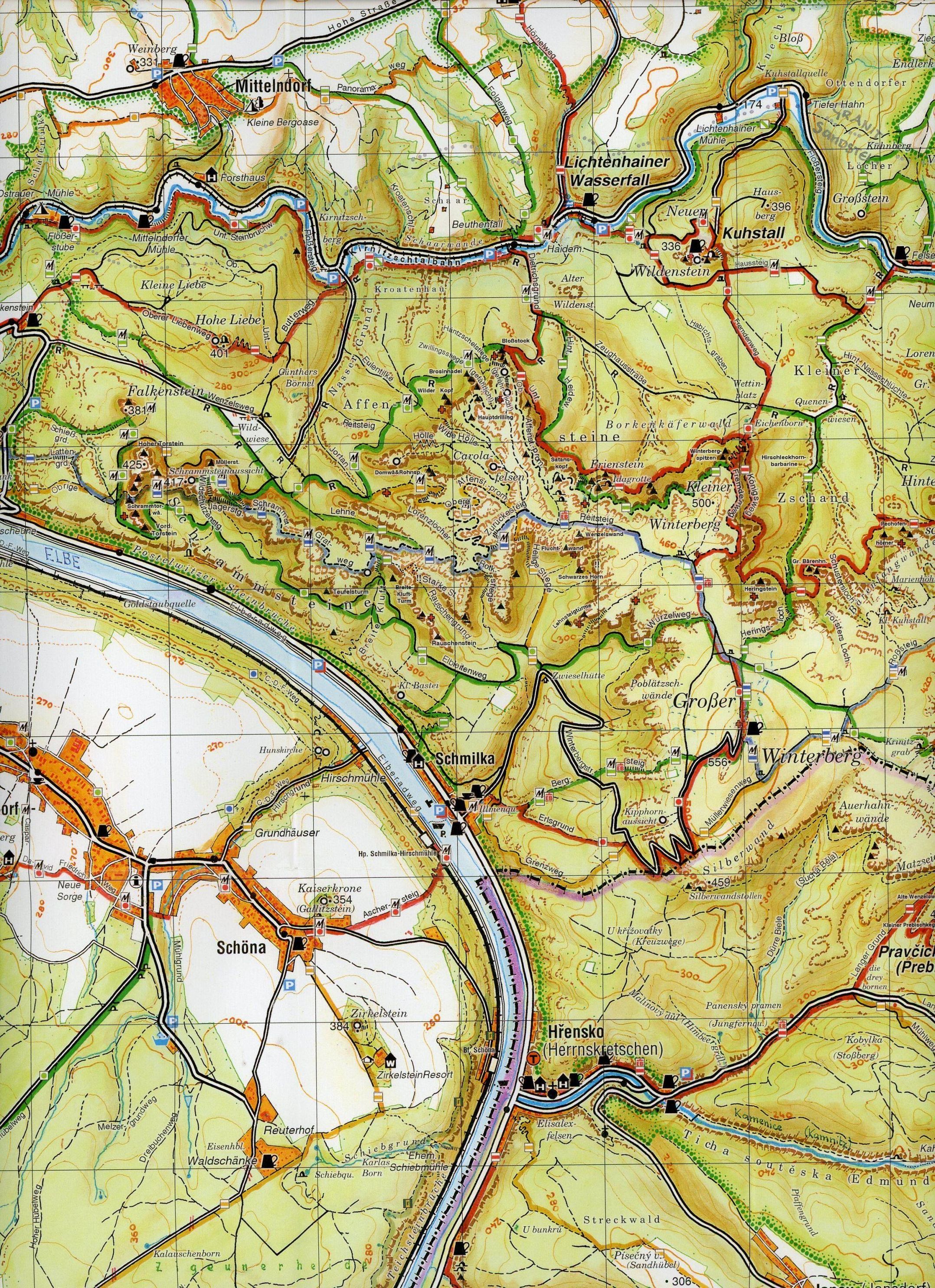 Grosse Karte der Sächsischen Schweiz 1:30 000 Buch - Weltbild.ch