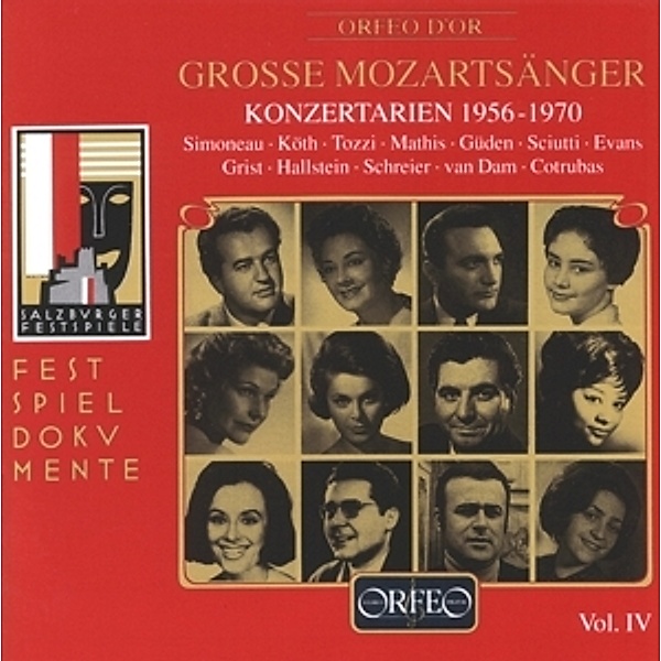 Grosse Mozartsänger Vol.4-Konzertarien 1956-1970, Mathis, Tozzi, Güden, Cotrubas, Camerata Academica