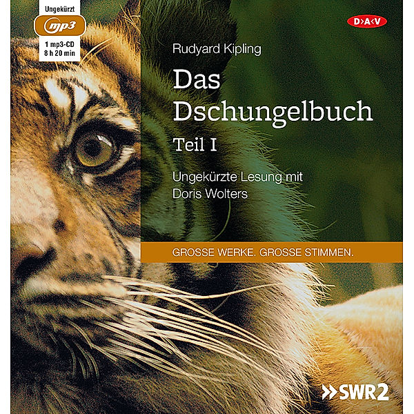 Große Werke. Große Stimmen - Das Dschungelbuch.Tl.1,1 Audio-CD, 1 MP3, Rudyard Kipling