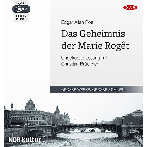 Große Werke. Große Stimmen - Das Geheimnis der Marie Roget,1 Audio-CD, 1 MP3, Edgar Allan Poe