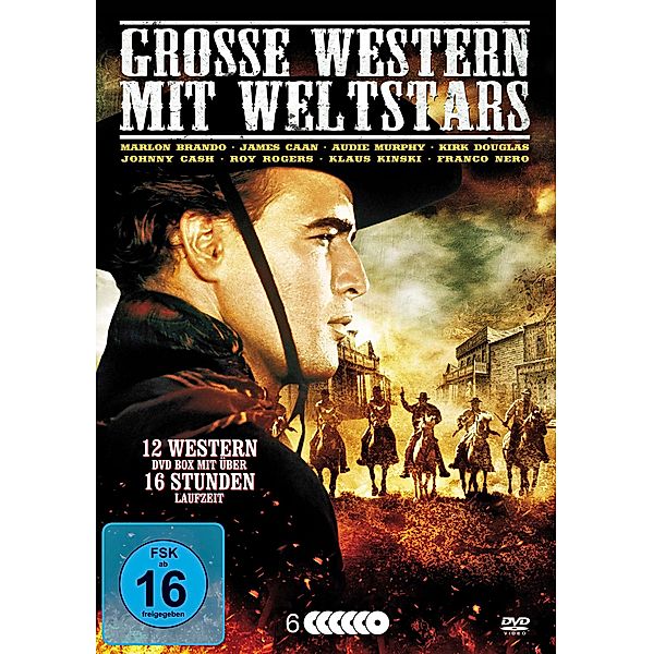 Grosse Western mit Weltstars, 6 DVDs, Diverse Interpreten