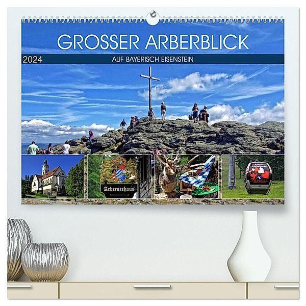 Grosser Arberblick auf Bayerisch Eisenstein (hochwertiger Premium Wandkalender 2024 DIN A2 quer), Kunstdruck in Hochglanz, Holger Felix