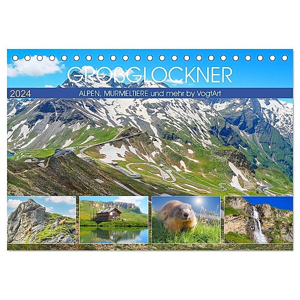 Großglockner, Alpen, Murmeltiere & mehr by VogtArt (Tischkalender 2024 DIN A5 quer), CALVENDO Monatskalender, VogtArt