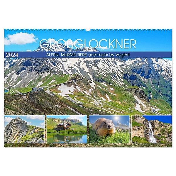 Großglockner, Alpen, Murmeltiere & mehr by VogtArt (Wandkalender 2024 DIN A2 quer), CALVENDO Monatskalender, VogtArt