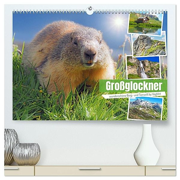 Großglockner wunderschöne Berg- und Tierwelt (hochwertiger Premium Wandkalender 2024 DIN A2 quer), Kunstdruck in Hochglanz, VogtArt