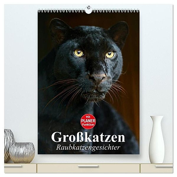 Großkatzen. Raubkatzengesichter (hochwertiger Premium Wandkalender 2024 DIN A2 hoch), Kunstdruck in Hochglanz, Elisabeth Stanzer